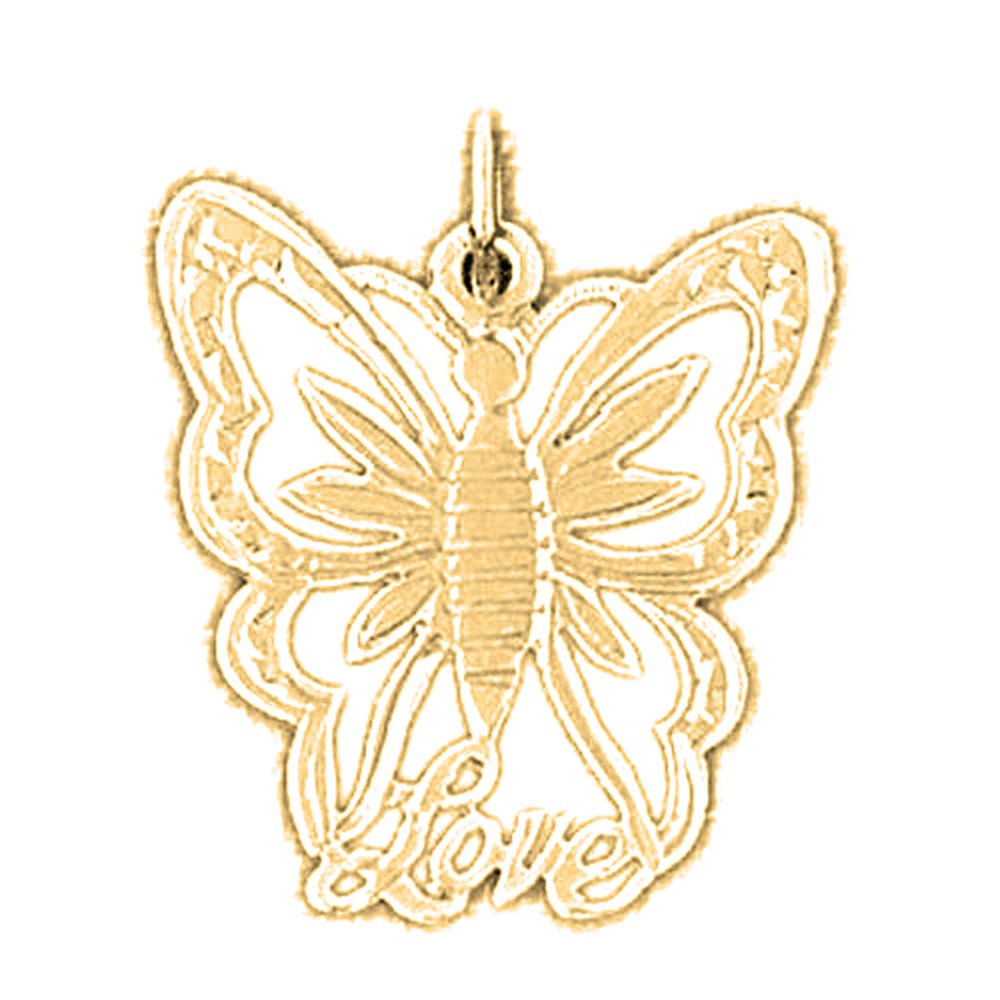 14K or 18K Gold Butterflies Pendant