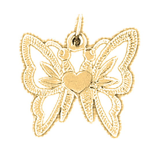 14K or 18K Gold Butterflies Pendant