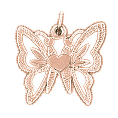 14K or 18K Gold Butterflies Pendant