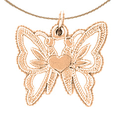 Colgante de Mariposas en Oro de 14K o 18K