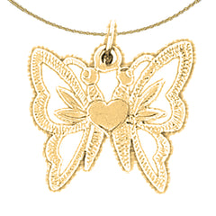 14K or 18K Gold Butterflies Pendant