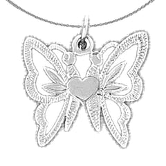 14K or 18K Gold Butterflies Pendant