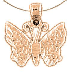 14K or 18K Gold Butterflies Pendant