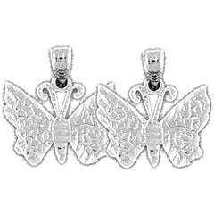 Sterling Silver 17mm Butterflies Earrings