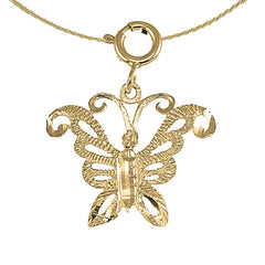 14K or 18K Gold Butterflies Pendant