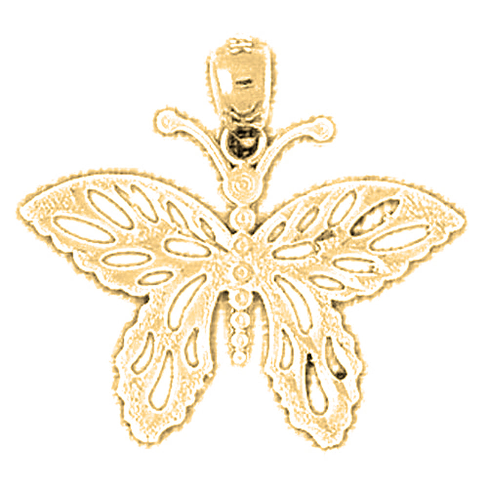 14K or 18K Gold Butterflies Pendant