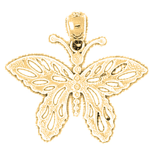 14K or 18K Gold Butterflies Pendant