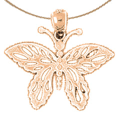 14K or 18K Gold Butterflies Pendant