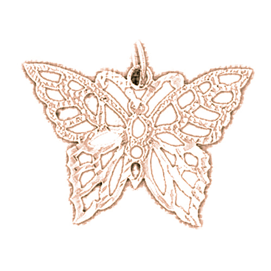 14K or 18K Gold Butterflies Pendant