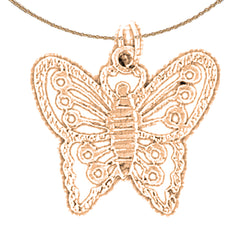 Colgante de Mariposas en Oro de 14K o 18K