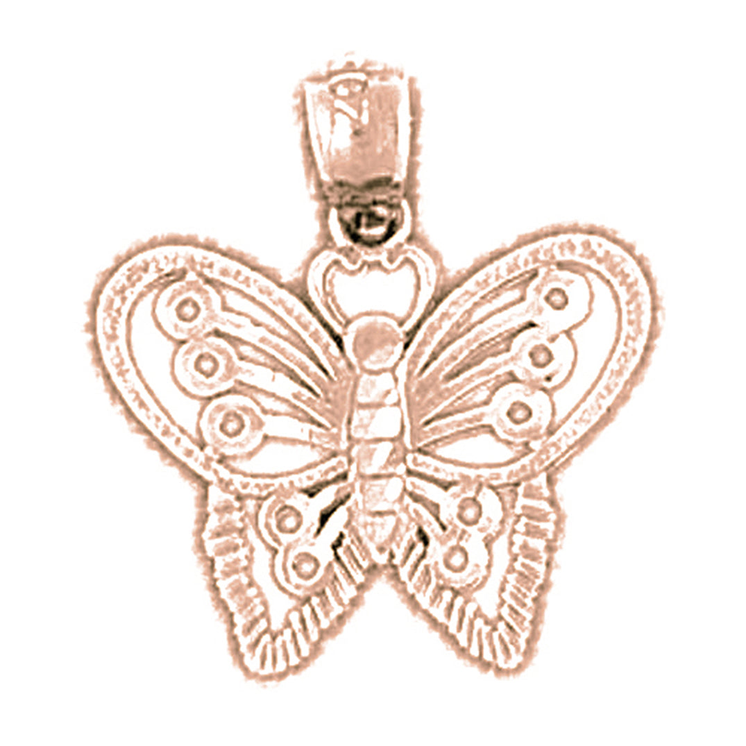 14K or 18K Gold Butterflies Pendant