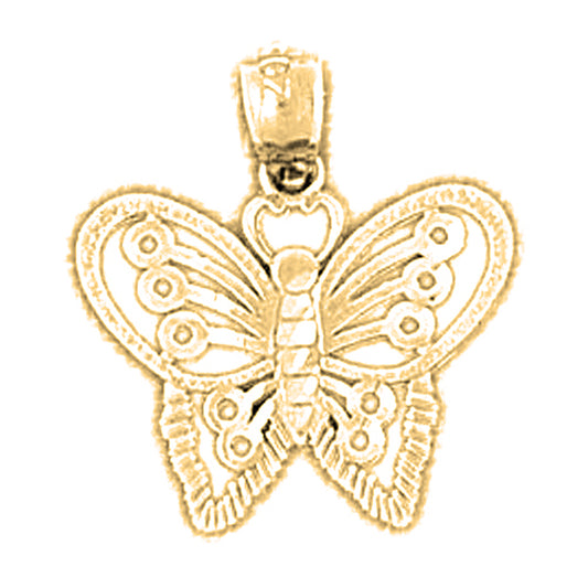 14K or 18K Gold Butterflies Pendant