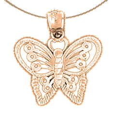 14K or 18K Gold Butterflies Pendant