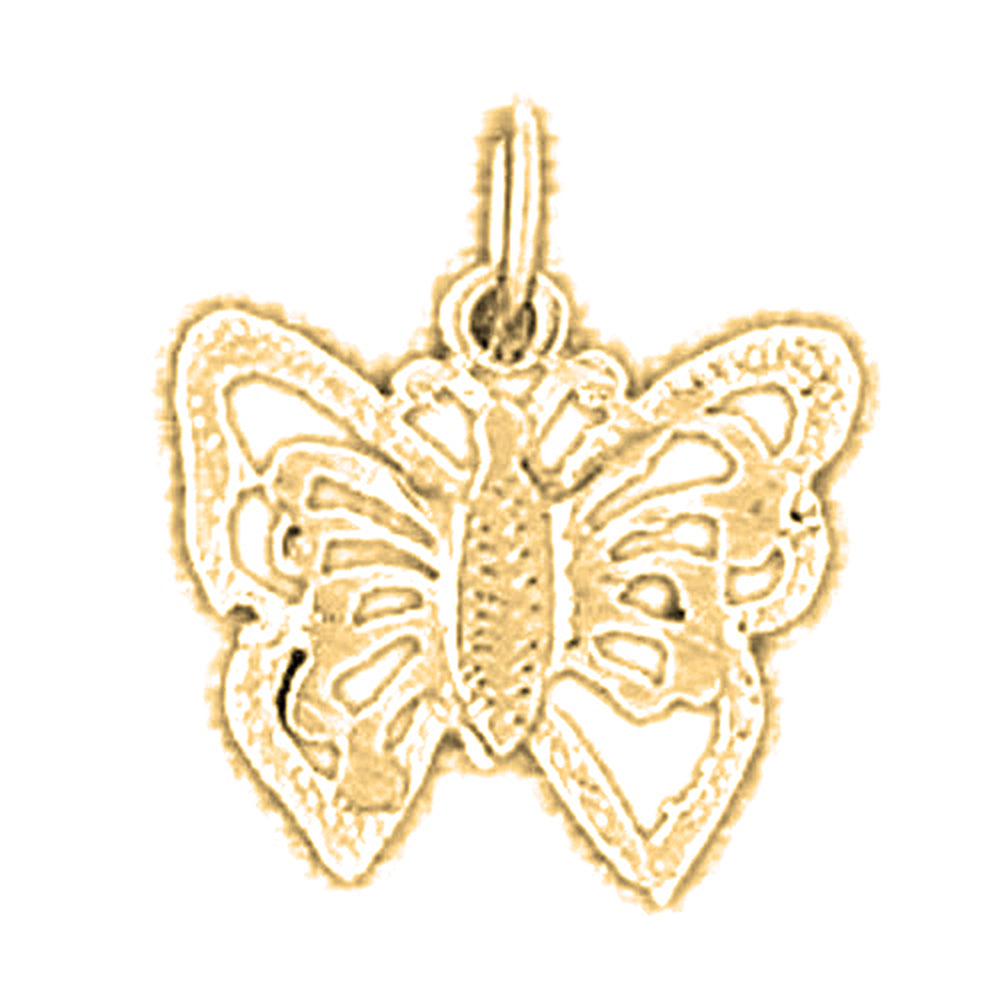 14K or 18K Gold Butterflies Pendant