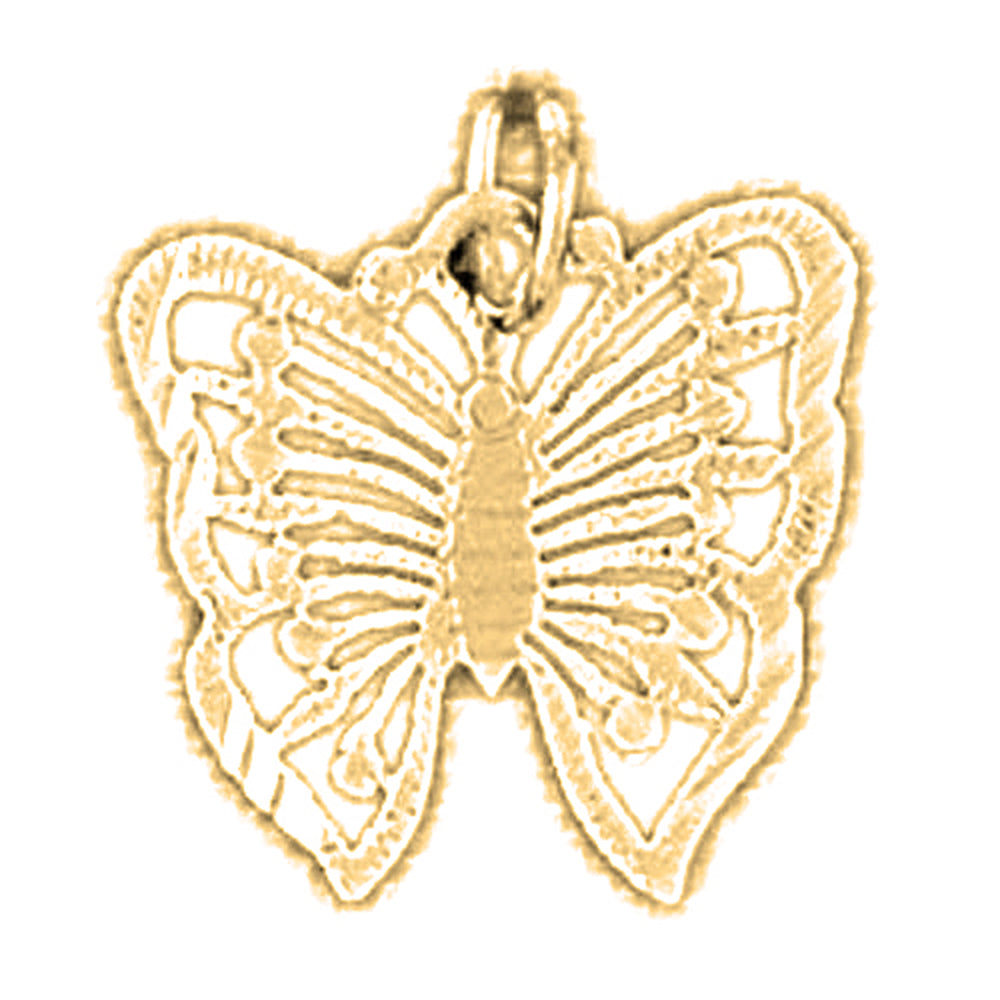 14K or 18K Gold Butterflies Pendant