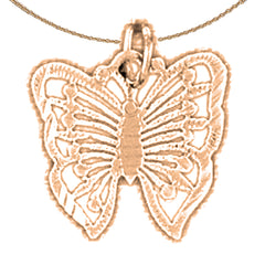 14K or 18K Gold Butterflies Pendant