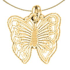 14K or 18K Gold Butterflies Pendant