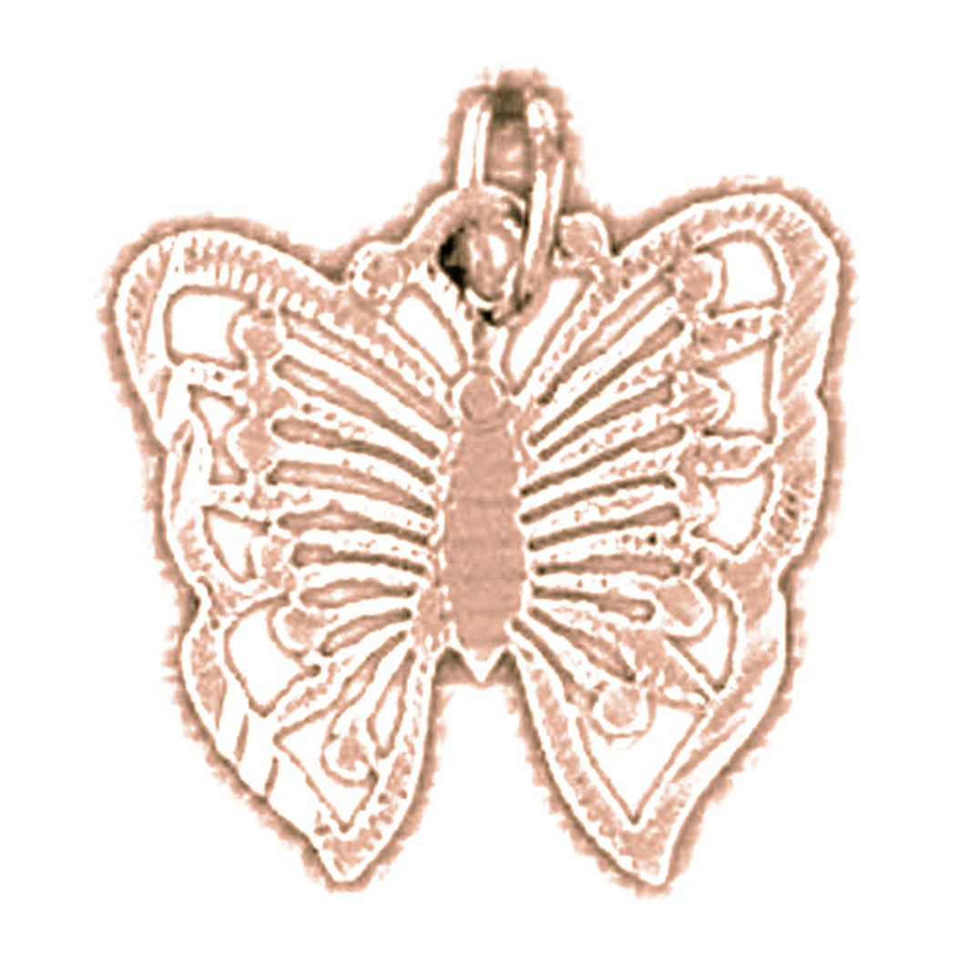 14K or 18K Gold Butterflies Pendant