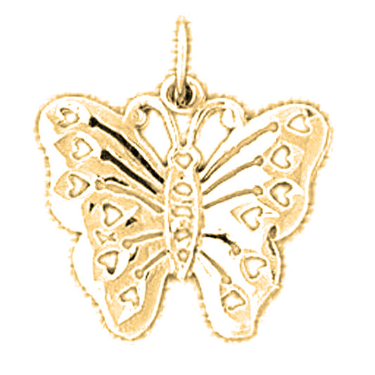 14K or 18K Gold Butterflies Pendant