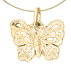 14K or 18K Gold Butterflies Pendant