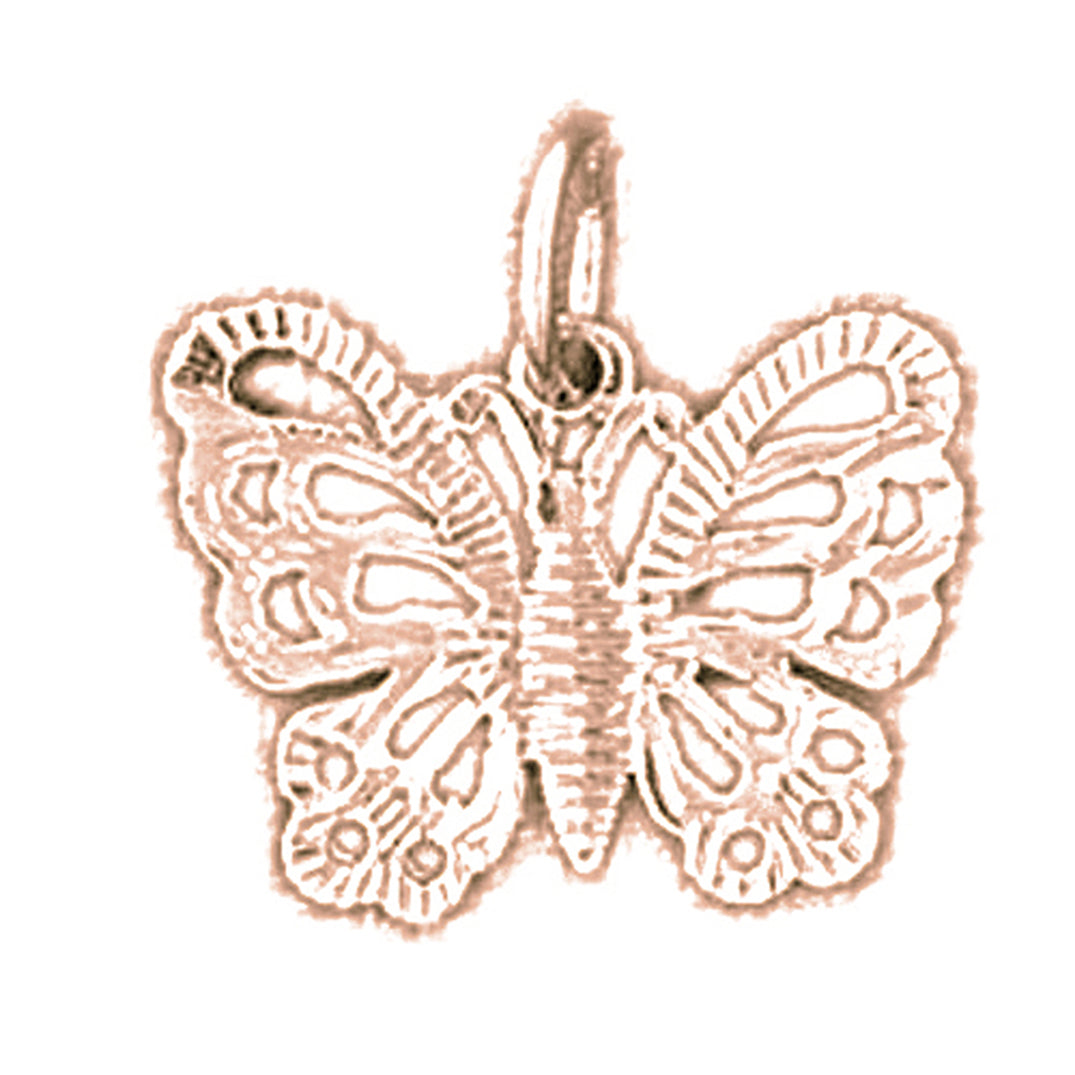 14K or 18K Gold Butterflies Pendant