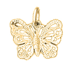 14K or 18K Gold Butterflies Pendant