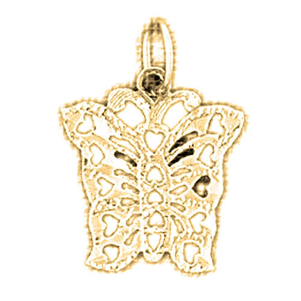 14K or 18K Gold Butterflies Pendant