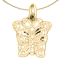 14K or 18K Gold Butterflies Pendant