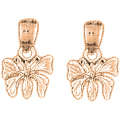14K or 18K Gold 16mm Butterflies Earrings