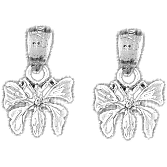 Sterling Silver 16mm Butterflies Earrings