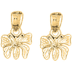 Yellow Gold-plated Silver 16mm Butterflies Earrings
