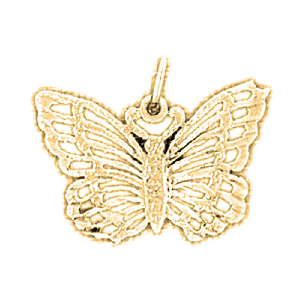 14K or 18K Gold Butterflies Pendant