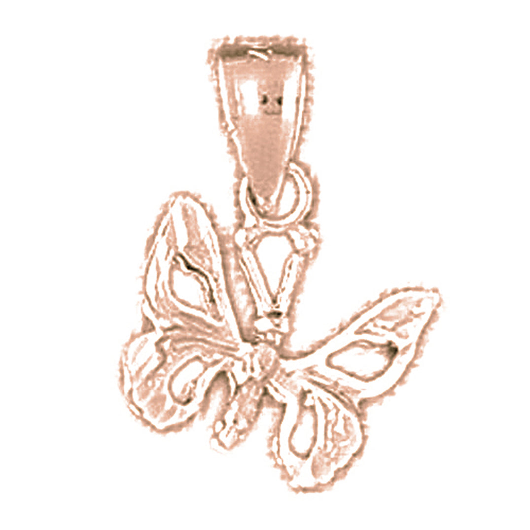 14K or 18K Gold Butterflies Pendant