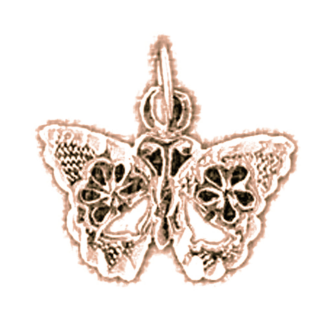 14K or 18K Gold Butterflies Pendant