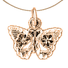 14K or 18K Gold Butterflies Pendant