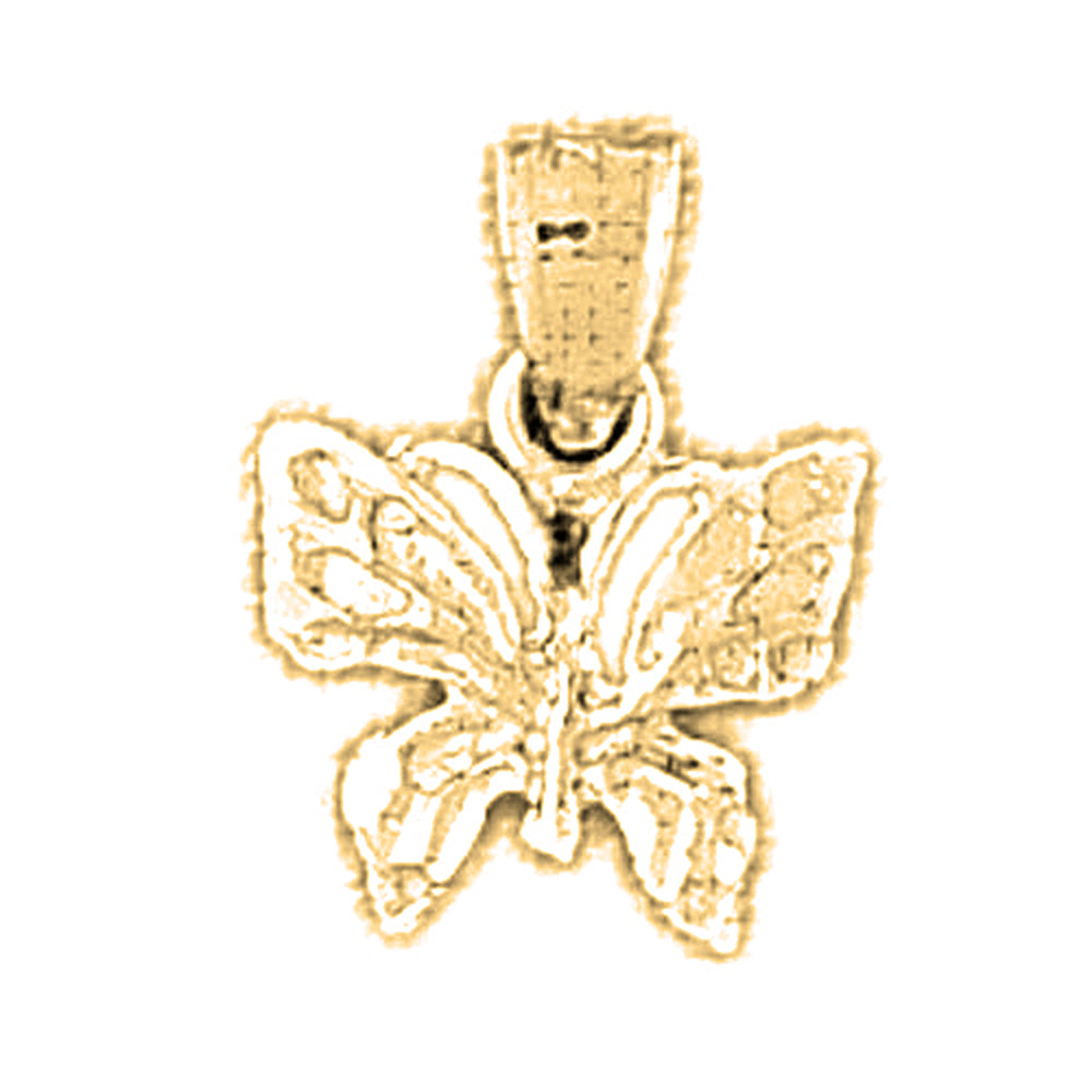 14K or 18K Gold Butterflies Pendant