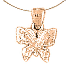 14K or 18K Gold Butterflies Pendant