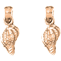 14K or 18K Gold 15mm Conch Shell Earrings