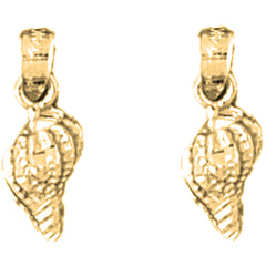 14K or 18K Gold 15mm Conch Shell Earrings