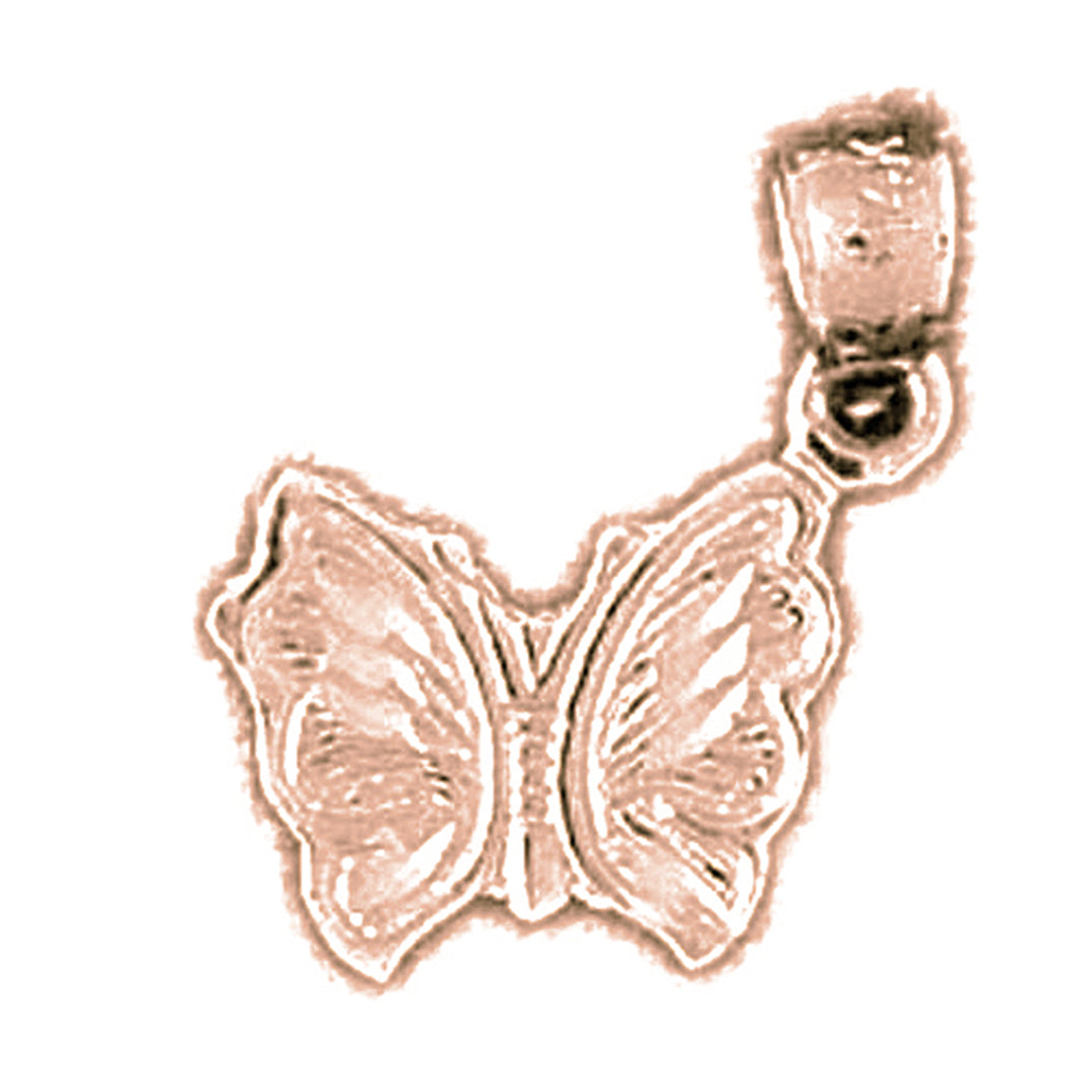 14K or 18K Gold Butterflies Pendant