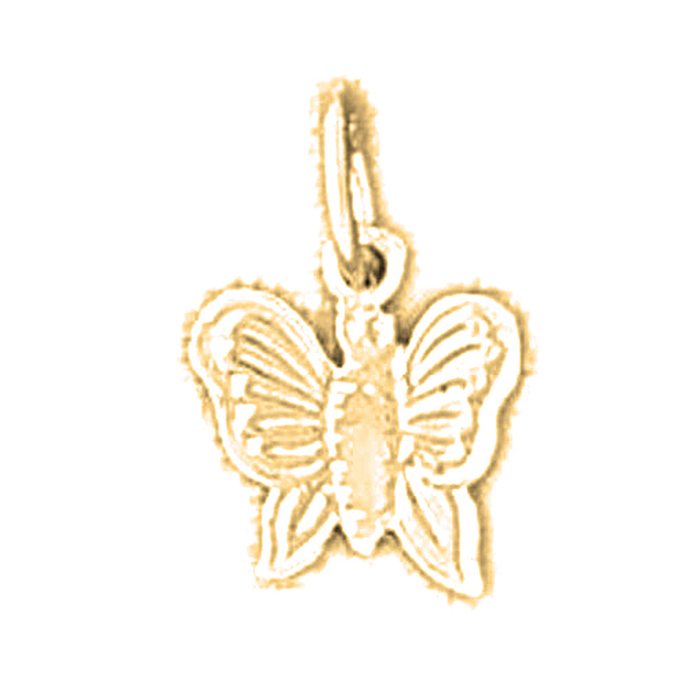 14K or 18K Gold Butterflies Pendant