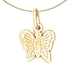 14K or 18K Gold Butterflies Pendant