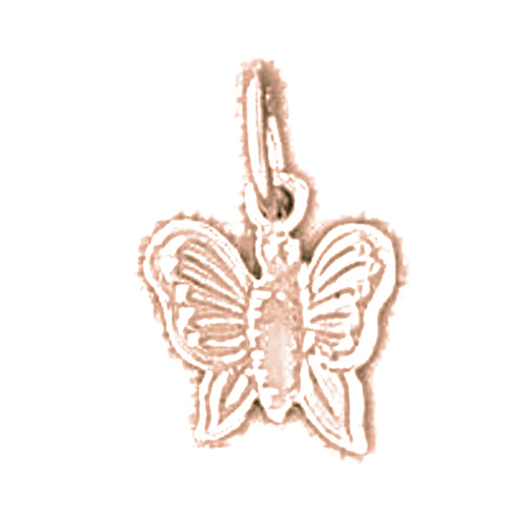 14K or 18K Gold Butterflies Pendant