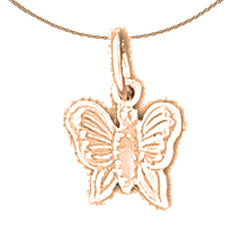 14K or 18K Gold Butterflies Pendant