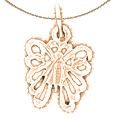 14K or 18K Gold Butterflies Pendant