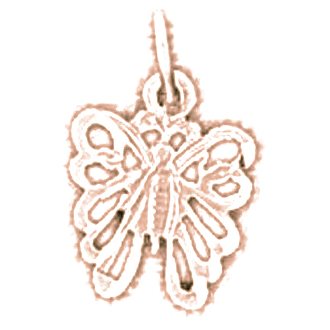 14K or 18K Gold Butterflies Pendant