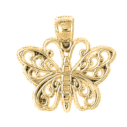 14K or 18K Gold Butterflies Pendant