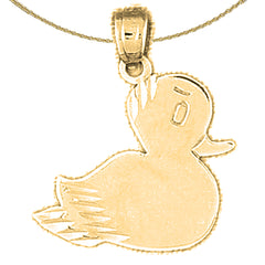 Colgante de patos de oro de 14K o 18K