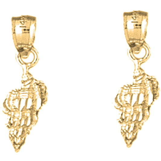 14K or 18K Gold 20mm Conch Shell Earrings