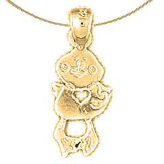 Colgante de patos de oro de 14K o 18K